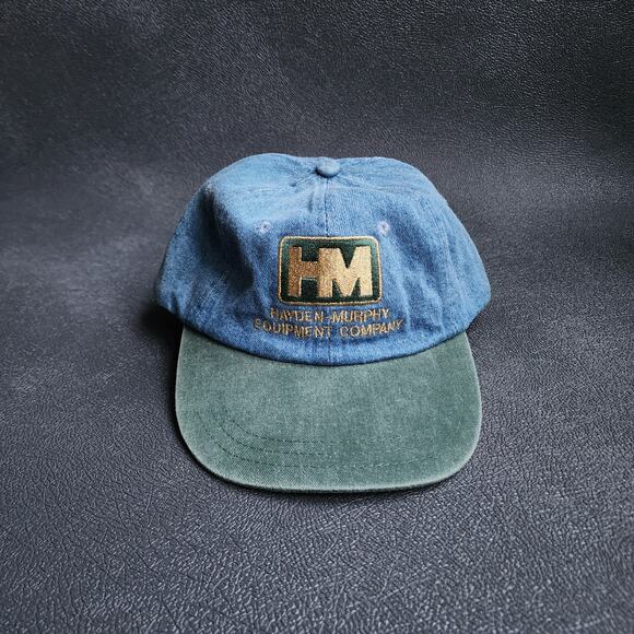 Vintage 90's Two Tone Denim Blue Green Hat OSFM - Picture 1 of 7